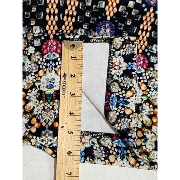NICOLE MILLER Skirt Pencil Straight Knee Length JEWEL Print SKIRT Size Medium - Picture 9 of 9